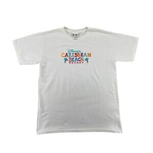 Vintage Disney Caribbean Beach Resort Tee White Graphic Shirt Size M